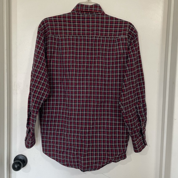 Pendleton Sir Pendleton Well Button Down Oxford Medium Plaid Red White Blue - Picture 4 of 5